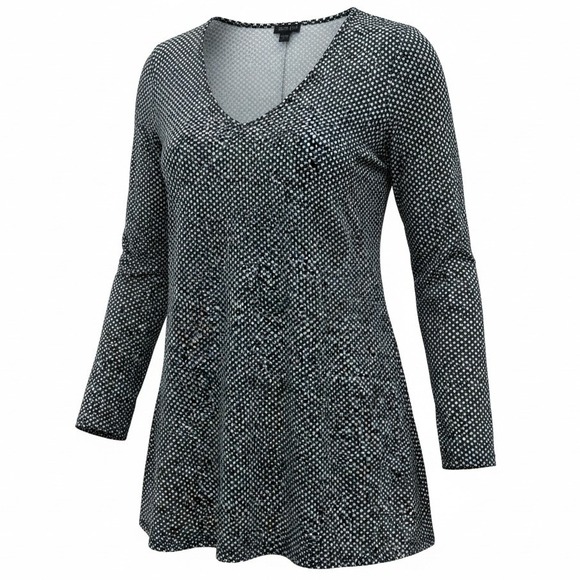 J. Jill Tops - J.Jill Wearever Womens S Small Petite‎ V-Neck Blouse Top Blue Black Geometric